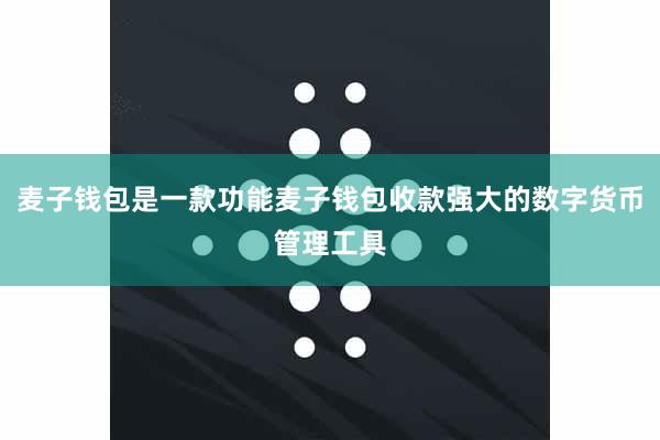 麦子钱包是一款功能麦子钱包收款强大的数字货币管理工具