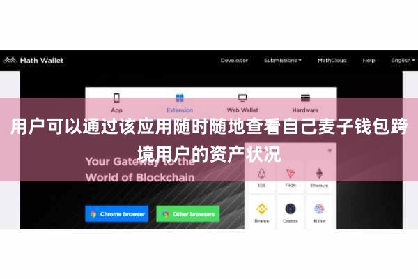 用户可以通过该应用随时随地查看自己麦子钱包跨境用户的资产状况