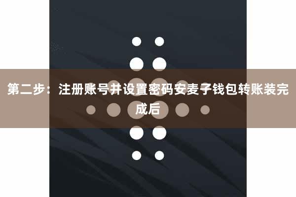 第二步：注册账号并设置密码安麦子钱包转账装完成后